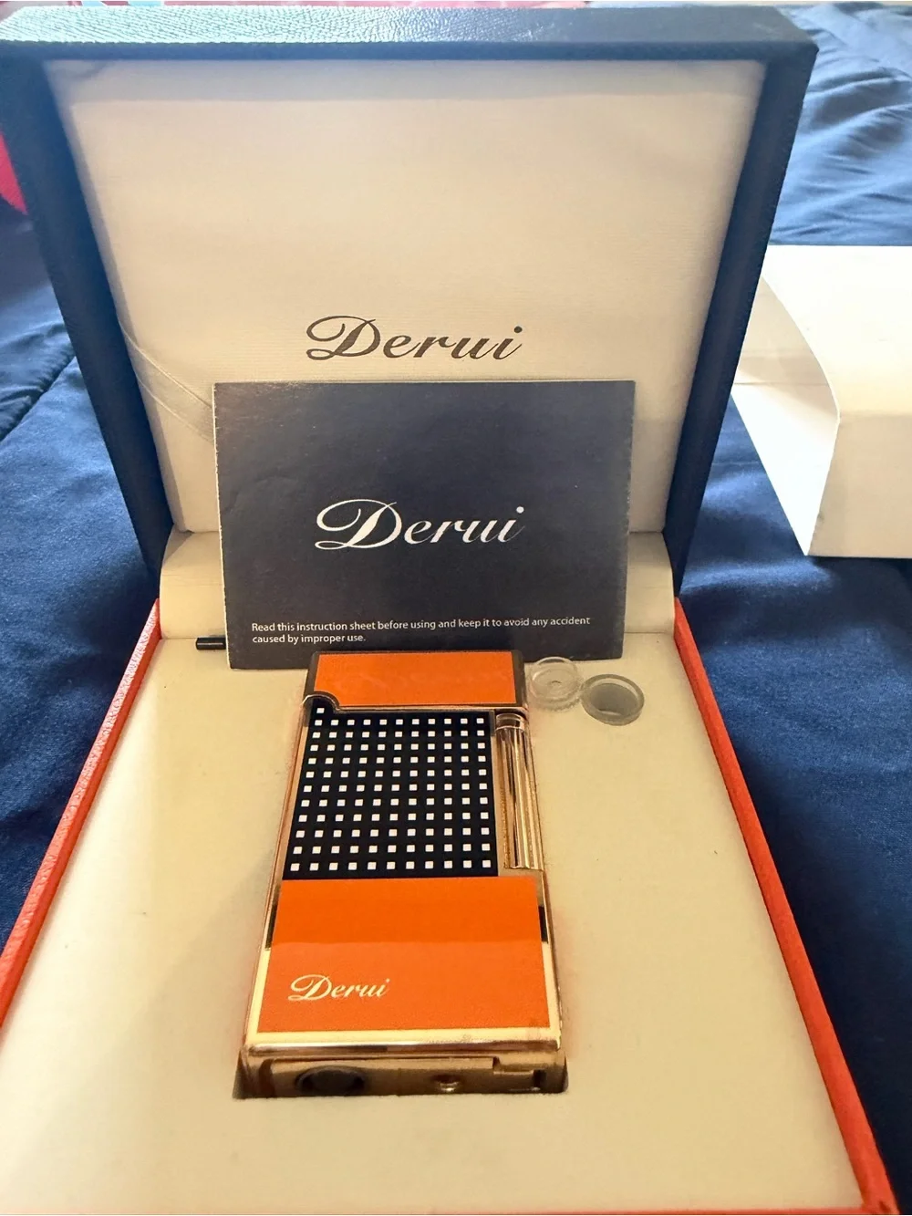 Men's Orange and Black Lighter Derui